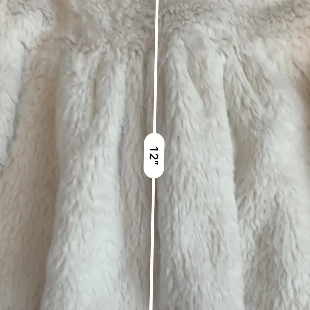 Kids Dream Toddler Glam White Faux Fur Vegan Collared Coat Ribbon Tie 3 4 years
